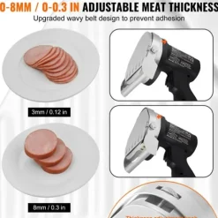Elektrisk shawarmakniv, sladdlös, turkisk döner kebab köttskärare med 2 blad.