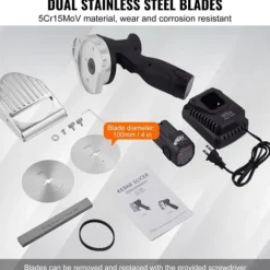 Elektrisk shawarmakniv, sladdlös köttskärare för turkisk döner kebab med 2 blad.