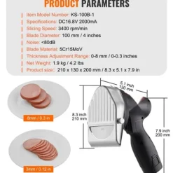 Elektrisk shawarmakniv, sladdlös köttskärare för turkisk döner kebab med 2 blad.