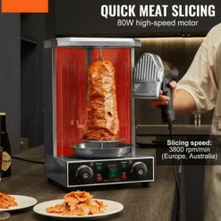Elektrisk shawarmakniv, Turkisk döner kebab, köttgyroskärare med 2 blad - effektiv och praktisk!