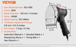 Elektrisk Shawarmakniv, 80W Effekt, Justerbar Tjocklek, Sågad Blad Inkluderat,Klinga med sågtandad egg