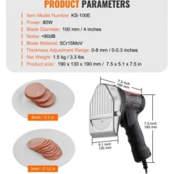 Elektrisk Shawarma-kniv, 19x13x19 cm, Rostfritt stål