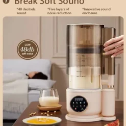 Elektrisk sojamjölksmaskin - Högprestandamixer - 1,5 l - Automatiska program - Juicer - Rispasta/risgröt - Vit