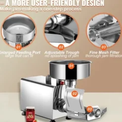 Elektrisk tomatpress, 49x23x34,5 cm, rostfritt stål