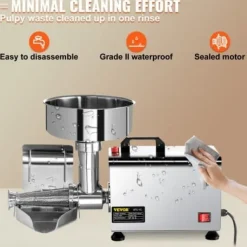 Elektrisk tomatpress, 49x23x34,5 cm, rostfritt stål