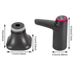 Elektrisk Vattendispenser - Pump - Flöde 1,2 L/min - Batteri 1200 mAh - USB-laddning 5 V 4 W - Tyst 55 dB - För flaska/bord - Svart