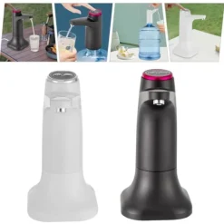 Elektrisk Vattendispenser - Pump - Flöde 1,2 L/min - Batteri 1200 mAh - USB-laddning 5 V 4 W - Tyst 55 dB - För flaska/bord - Svart