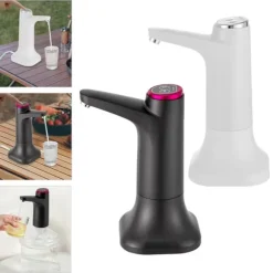 Elektrisk Vattendispenser - Pump - Flöde 1,2 L/min - Batteri 1200 mAh - USB-laddning 5 V 4 W - Tyst 55 dB - För flaska/bord - Svart