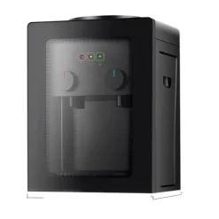 Elektrisk Vattendispenser, Kompakt Storlek, Varm/Kall Funktionalitet, Rostfritt Stål Foder,Svart