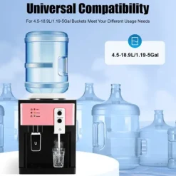 Elektrisk vattenkylare & dispenser - Bordsmodell toppmatad - Varm & kall - 110/220 V - Hem & kontor - Röd