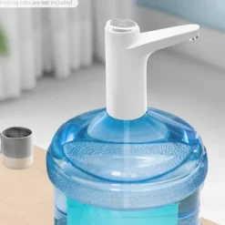 Elektrisk vattenpump för vattendunk - MR001 - LED-display - 1,2 L/min - USB-laddning, 1200 mAh batteri - Livsmedelssilikon & ABS - Vit