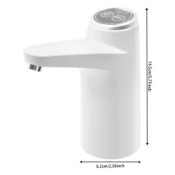 Elektrisk vattenpump för vattendunk - MR001 - LED-display - 1,2 L/min - USB-laddning, 1200 mAh batteri - Livsmedelssilikon & ABS - Vit