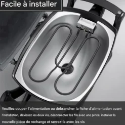 Elektrisk Värme för Grill - Ersättningsvärmeelement för Grillar - 2200W, Kompatibel med Weber 66631 Weber Q140 Q1400