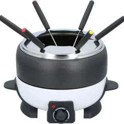 Elektriskt fondueset - ALPINA - Deluxe Cook - 800W - 2L non-stick Caquelon - 6 gafflar i rostfritt stål