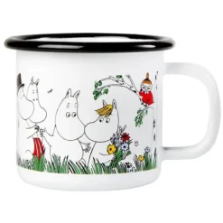 Emaljmugg Mumin Glada Familjen 1.5 dl från Muurla Moomin Colors