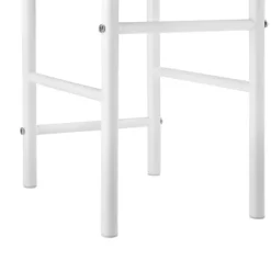 [en.casa]® Klädbetjänt Anaheim-107x45x45cm-pulverlackerad metall-MDF- Sitshöjd: 45 cm-vit