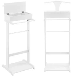 [en.casa]® Klädbetjänt-43,5x34,5x110cm-furu-vit