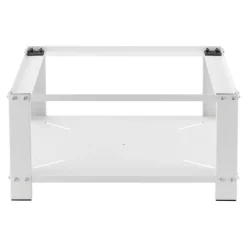 [en.casa]® Tvättmaskinsstativ-Förhöjningssockel-med hylla-63x54x31cm-pulverlackerat stål-vit-max. belastning:150 kg