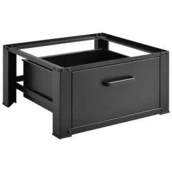 [en.casa]® Tvättmaskinstativ-Förhöjningssockel-med utdragbar låda-63x54x31cm-stål-svart-max150kg