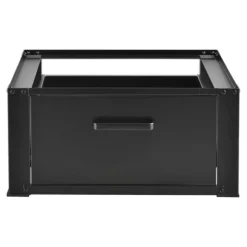 [en.casa]® Tvättmaskinstativ-Förhöjningssockel-med utdragbar låda-63x54x31cm-stål-svart-max150kg