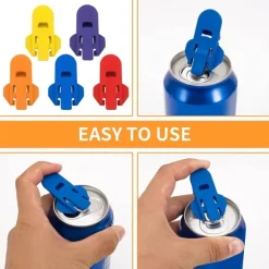 Enkel burköppnare (12-pack) - Återanvändbar läskburköppnare, skyddar fingrarna, perfekt för picknick och fester