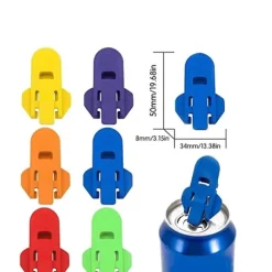 Enkel burköppnare (12-pack) - Återanvändbar läskburköppnare, skyddar fingrarna, perfekt för picknick och fester