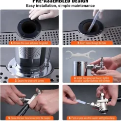 Enkel Tap Kegerator Tornsats, Kegerator Öltorn & A-System Fatskoppling