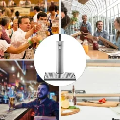 entapps öltorn i rostfritt stål med droppbricka, kompletta tillbehör, enkel montering, applikation för flera scener