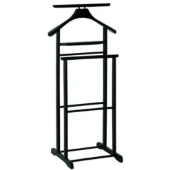 Entrémöbel - Fun Valet - Svart - Massivt gummiträd - 2 hyllor - 36x47x102 cm