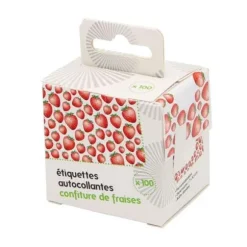 Etiketter för sylt - CHEVALIER DIFFUSION - Jordgubbar - Anpassningsbara - 100 enheter - 7x4,5 cm