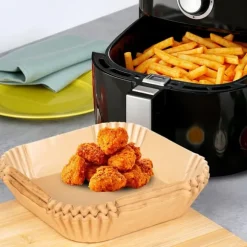 Fettfritt pappersinlägg till airfryer, fyrkantigt, 19x19 cm, 200 st.