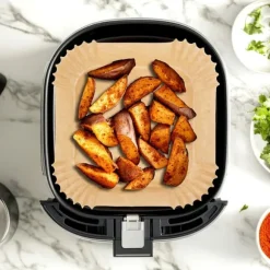 Fettfritt pappersinlägg till airfryer, fyrkantigt, 19x19 cm, 200 st.