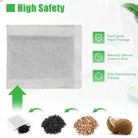 Filterpåsar med aktivt kol 20-pack, för luft- och vattendestillator/renare, avlägsnar klor, kolloider och tungmetaller, vit