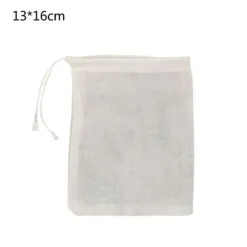 Finnätsörtpåse i bomull - 13x16cm dragsko för kryddpåse för soppa, te, kök, hem