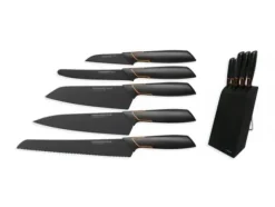 Fiskars - Knivblock och knivuppsättning - 5 st.
