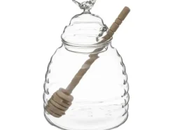 5five Glasburk för förvaring av honung, stor köksbehållare + specialsked - höjd 14 cm, SECRET de GOURMET