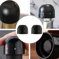 Flasklock - Preventor - 2 delar - ABS Silikon - Svart - Lufttät