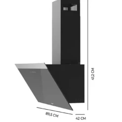 Fläkt Aspirante - CECOTEC - Bolero Flux DT 906500 - Svart Glas - 90 cm - 650 m3/h