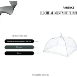 Fällbar livsmedelsklok - Fluga-säker - Bordsmask för livsmedel - Matlock - Universell storlek