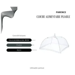 Fällbar livsmedelsklok - Fluga-säker - Bordsmask för livsmedel - Matlock - Universell storlek