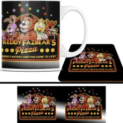 FNAF Mugg + Underlägg paket - Five nights at freddy's
