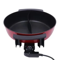 Fonduegryta - Elektrisk med värmeplatta och lock - 6 liter - 2 fack - 1300 W - Himmelsblå