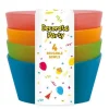 Färgad halvtransparent plast djup tallrik, 4-pack