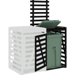 Förlängning till skjul för sopkärl svart massiv furu