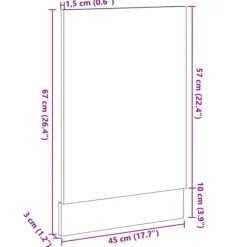 Front för diskmaskin “Lyon” - Tåligt och lättskött | Färg: Sonoma-ek | Storlek: 45x3x67 cm