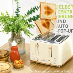 Frukostset, vattenkokare och brödrost, 24.2x19.5x23.4 cm, beige, plast