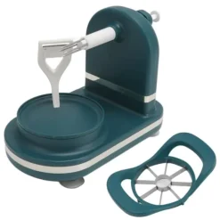 Fruktskalare och skärkombination - Handvev äppelskalare i rostfritt stål för kök - Mörkgrön