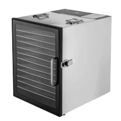 Frukttork - Matdehydrator - 12 Rostfria Brickor - 800 W - Digital Temperatur 30–90 °C - Timer 0,5–24 h - Svart