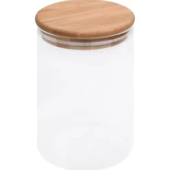 Förvaringsburkar i glas med bambulock 4 st 800 ml