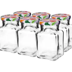 fyrkantig burk 150ml + kork 6 st. | 132155